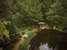 Drone / aerial view featuring a woods and pond