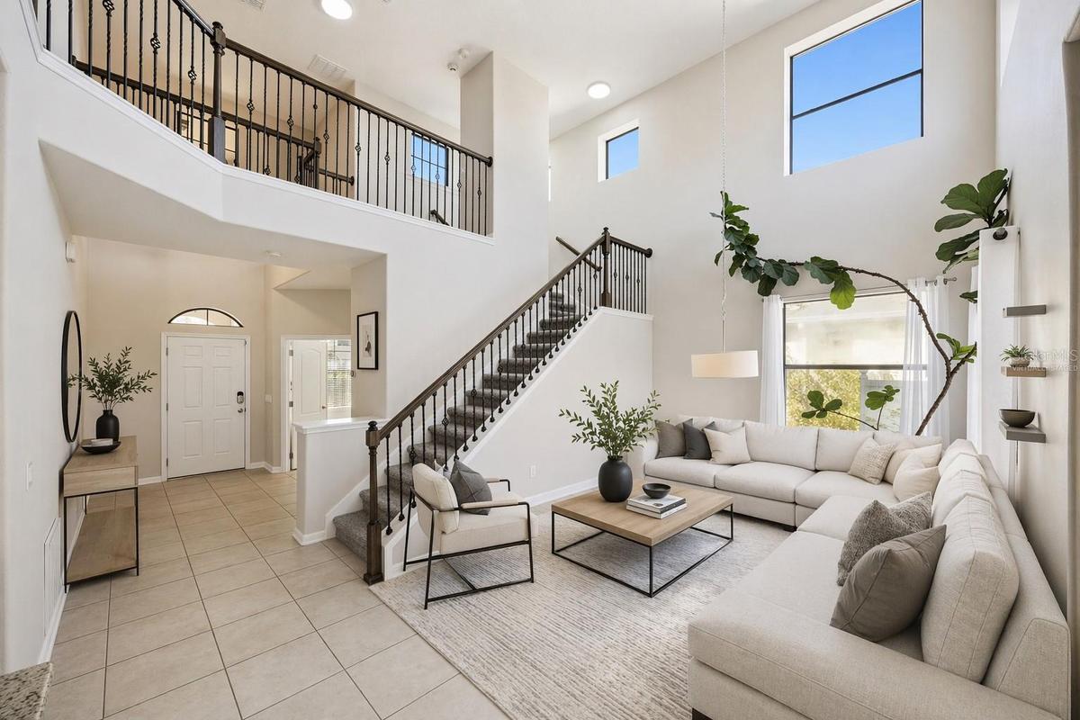 Virtually staged great room