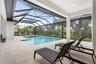 There are lots of different spaces around the pool for gathering spaces.