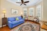 Bedroom #4 / study, wood flooring, plantation shutters
