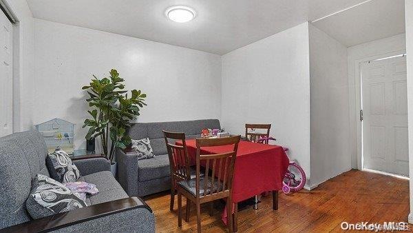 Dining area with wood finished floors