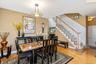 Dining area, featuring a contemporary chandelier