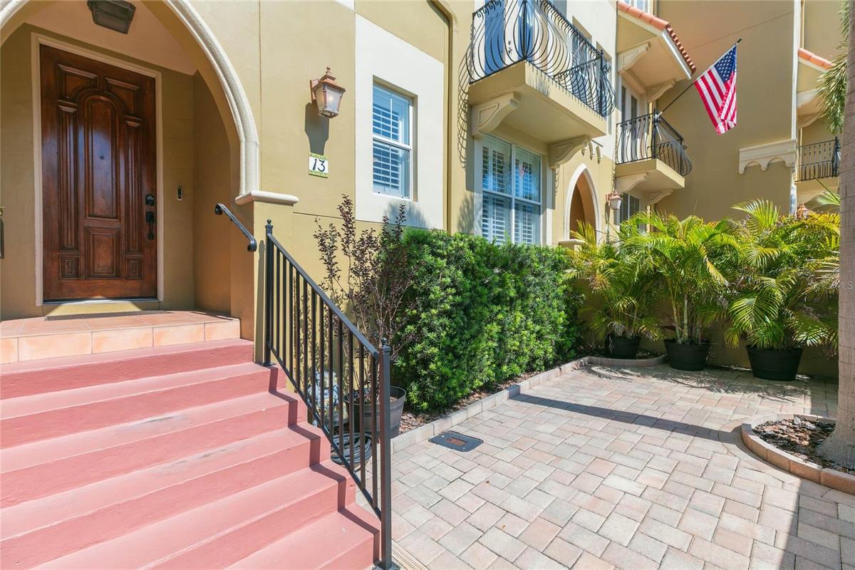 Gated front entry to home...