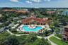 Aerial of the clubhouse and pool area