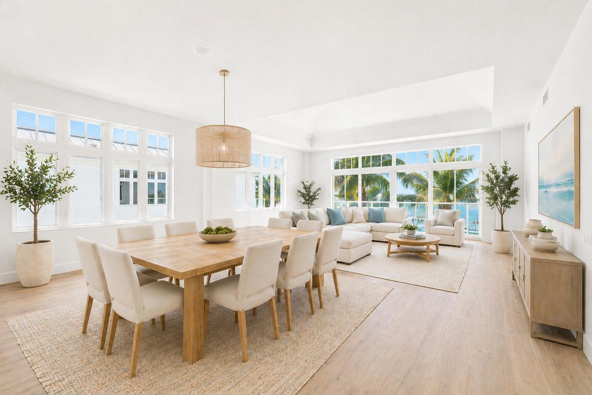 Virtually Staged Dining and Living Rooms