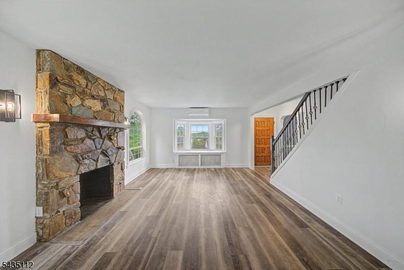 LR with wood-burning fireplace