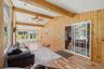 View of the sliding door entering into the kitchen.