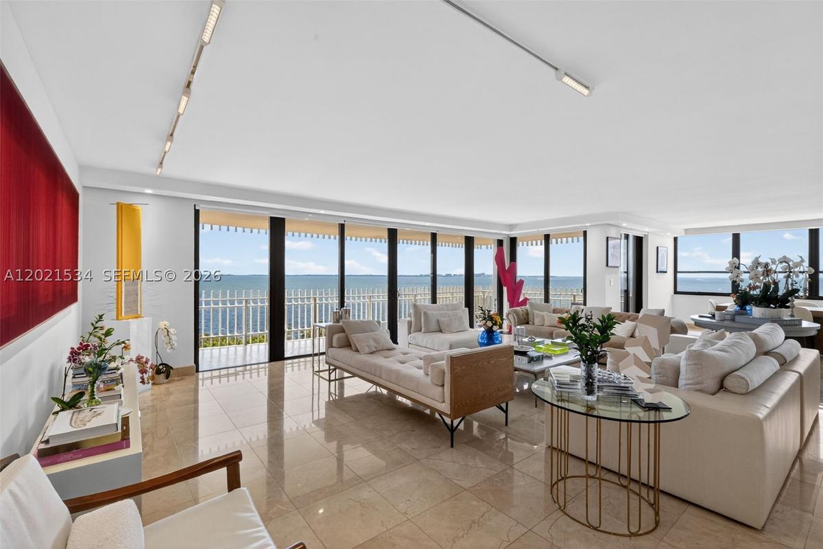 Living room with incredible East Bay Views