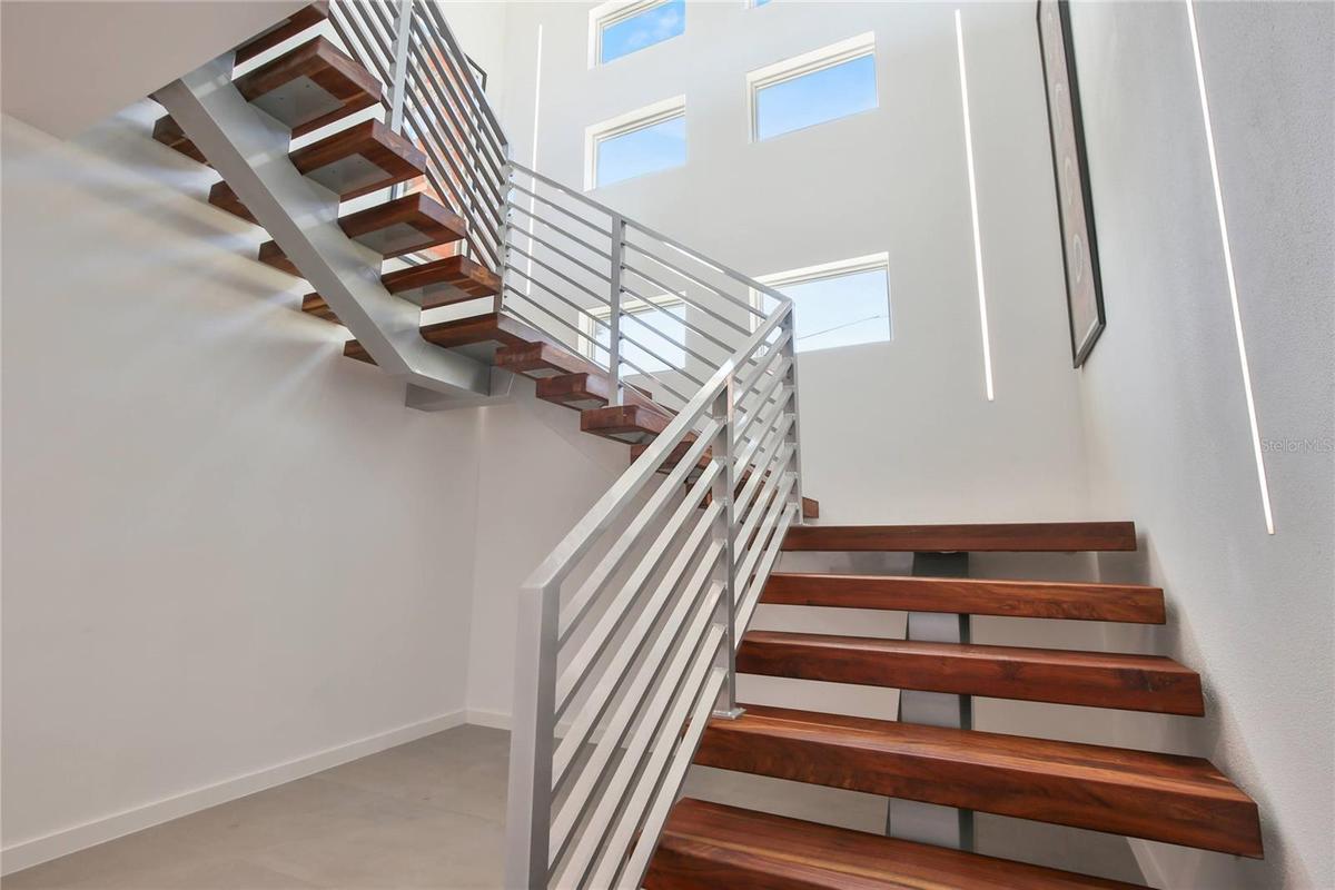 stairway up to living area