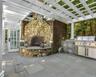 Outdoor fireplace and grill