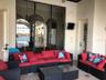 Outdoor covered patio entertaining space