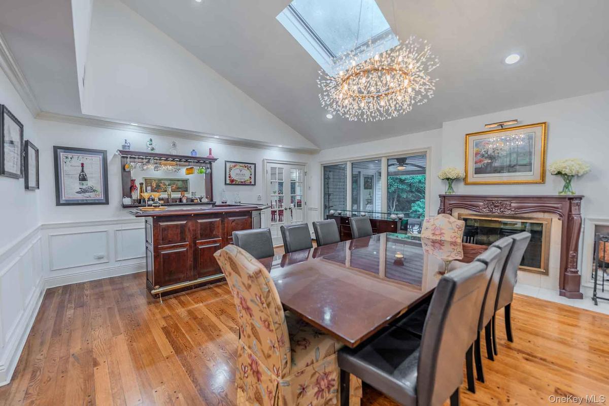 Formal dinning room w/ wood burning fire place