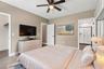 Virtually staged primary bedroom
