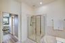 Primary bath with seperate shower & tub.