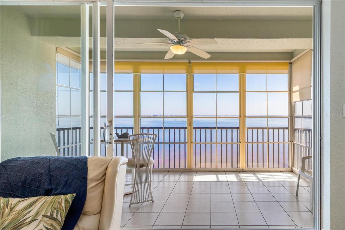 All-seasons lanai overlooking the Peace River and beyond