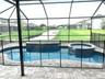 Saltwater heated pool with colored lights
