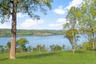 Water view featuring a forest