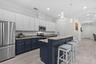 Pantry closet, shiplap accents, recessed and pendant lighting