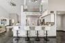 Massive marble slab breakfast bar