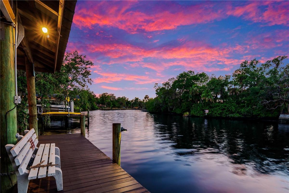 views from the private dock showcase the peaceful Alafia River setting, surrounded by lush Florida landscape and offering a true waterfront lifestyle 