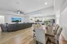Dining area is open to the kitchen and family room.
