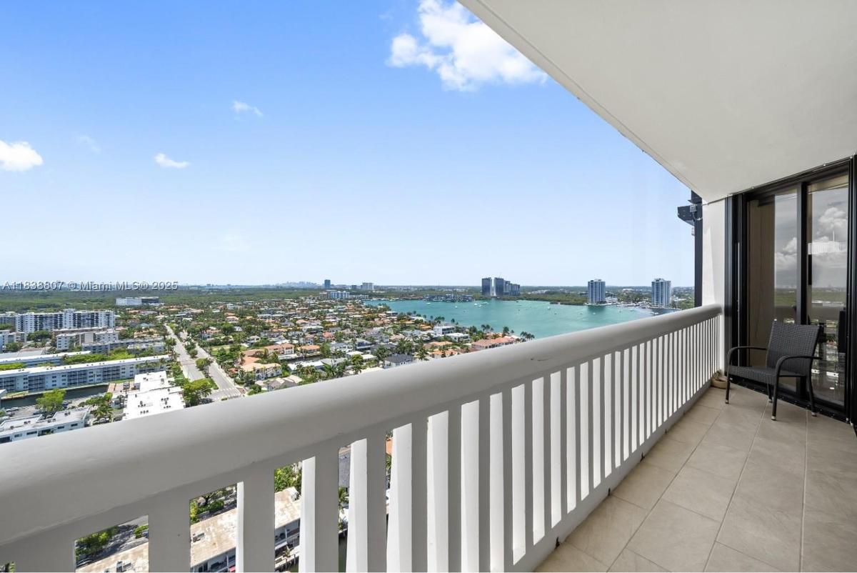 South balcony facing Eastern Shores and stunning views of Haulover inlet and Sunny Isles skyline