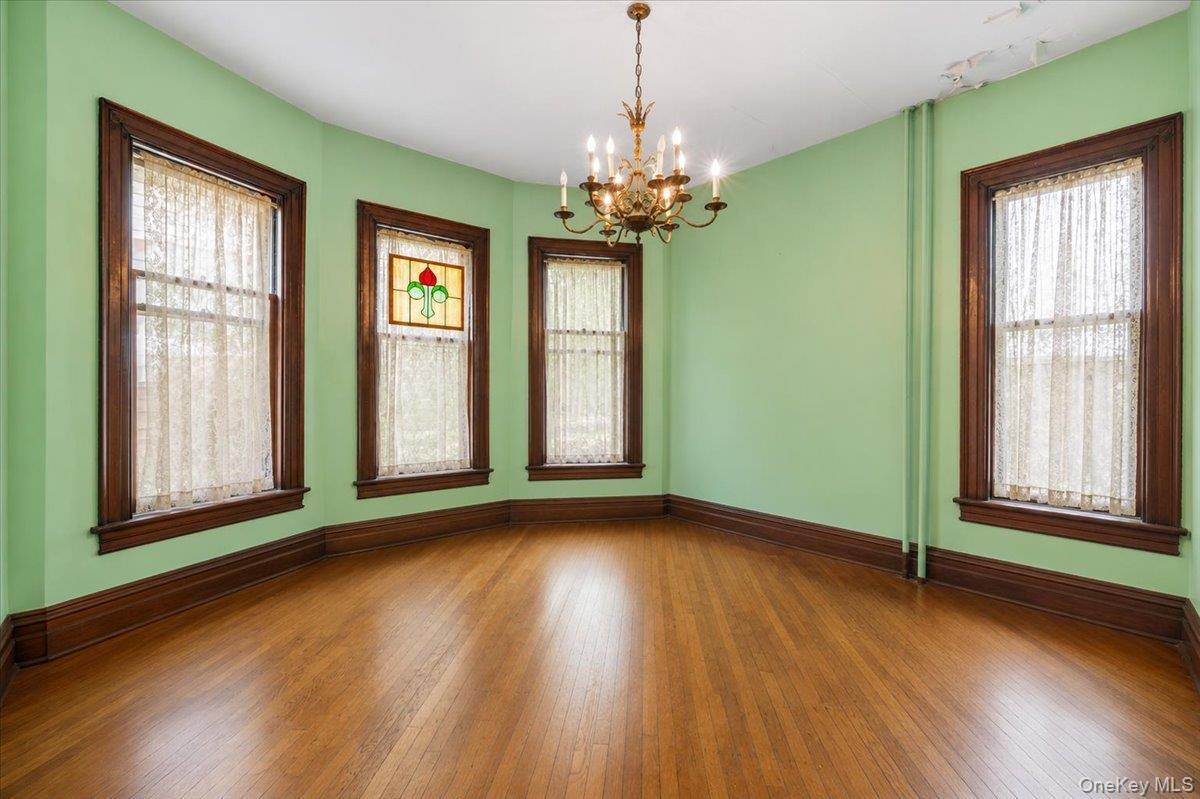 Large Dining room with fireplace