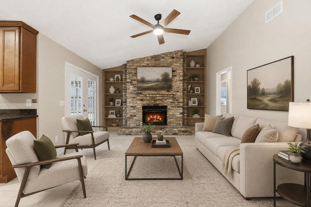 Virtually Stagged Family Room