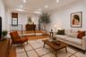 Virtually staged living room and dining foyer