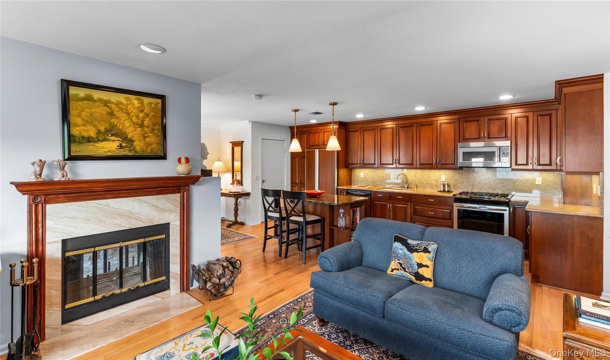 With double sided fireplace