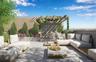 View of patio with outdoor lounge area and a pergola