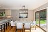 Dining area featuring light wood-type flooring and recessed lighting