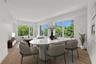 Dining space with light wood finished floors