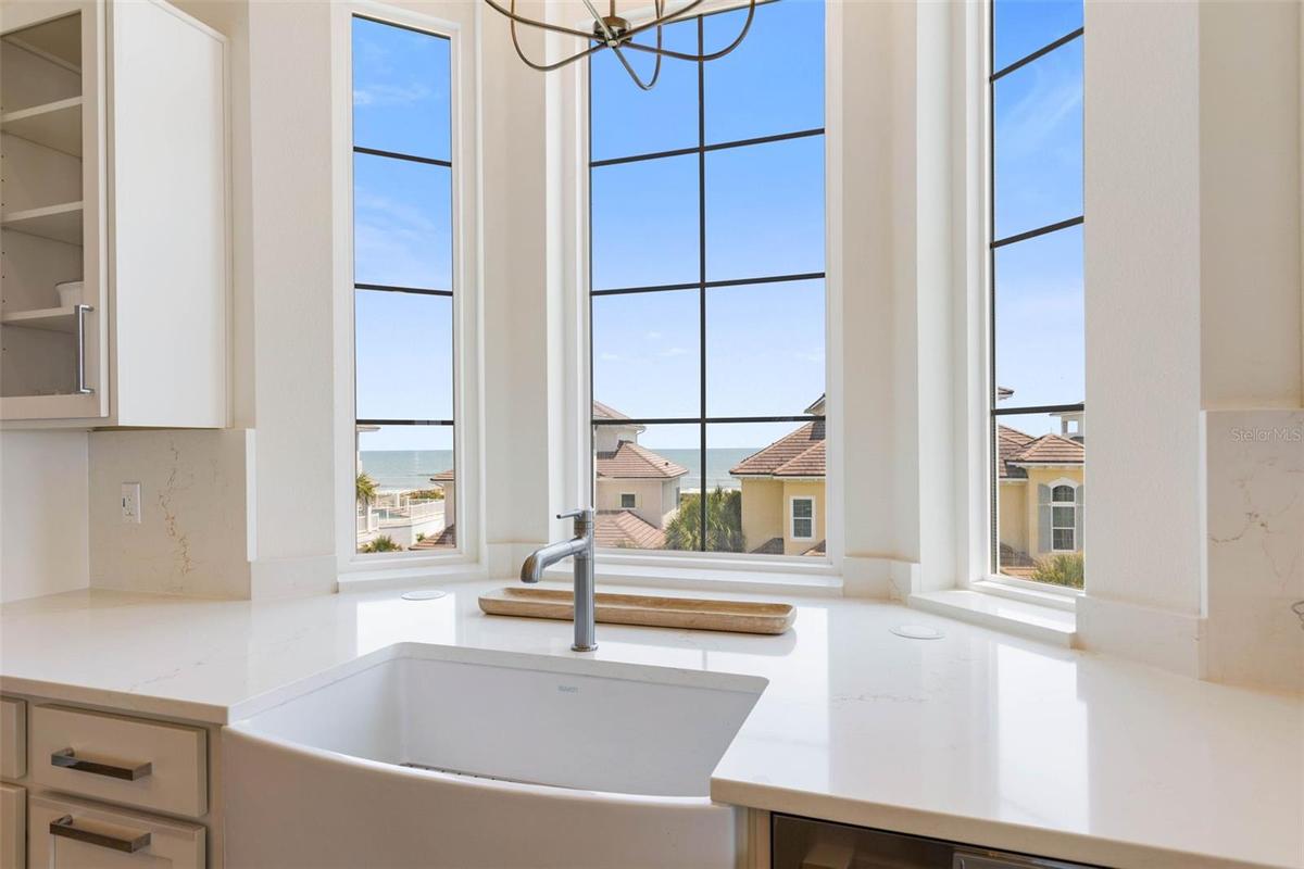 3rd Floor Kitchen Farm Sink with Ocean Views