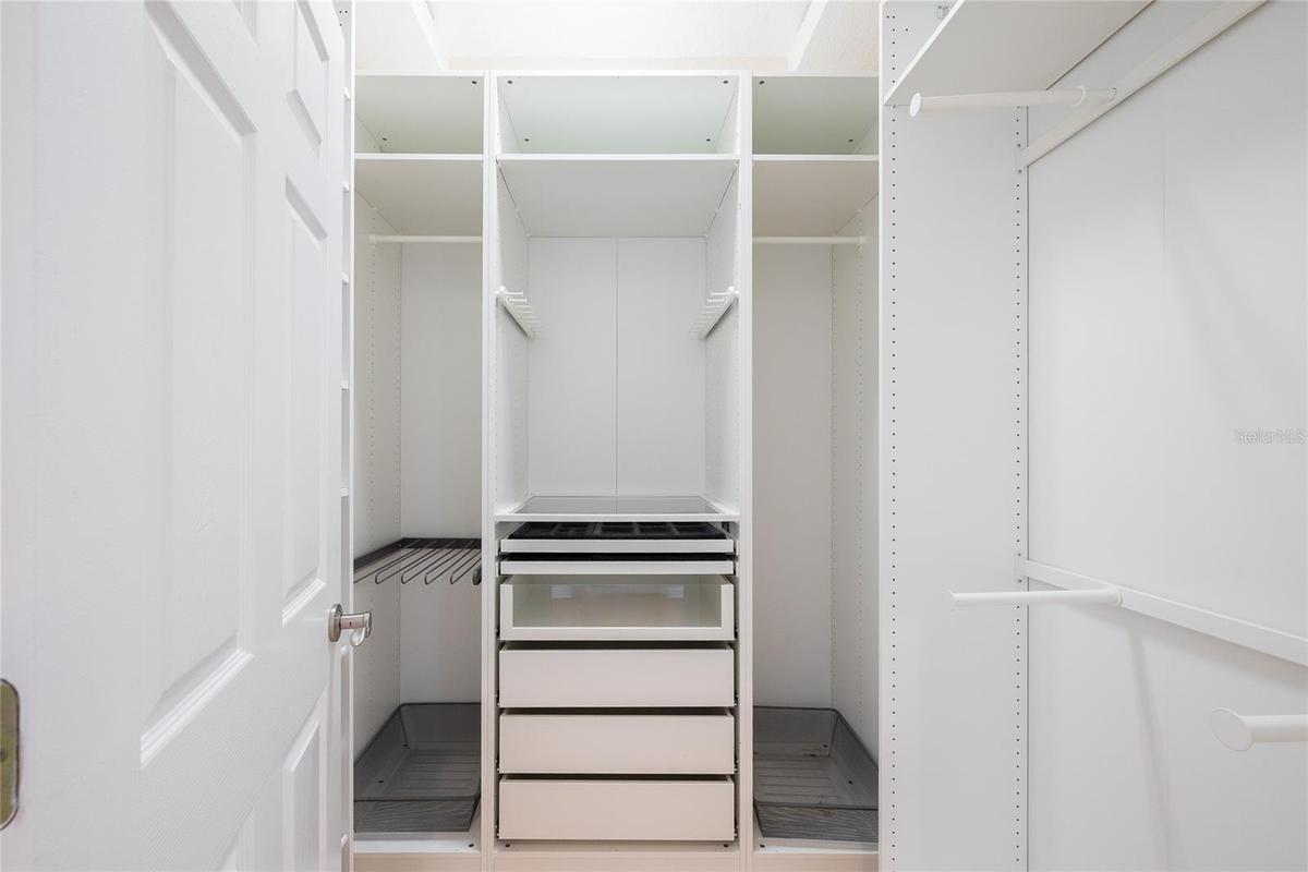 Two spacious walk-in closets in the master suite offer exceptional storage.