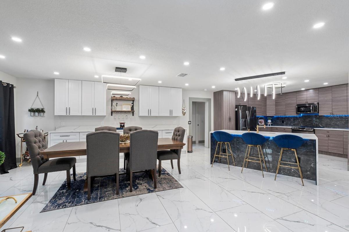 Dining Area and Gourmet Kitchen. New Side Bar with Upper and Lower Cabinets 2025