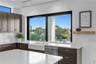 window sink in kitchen with water view