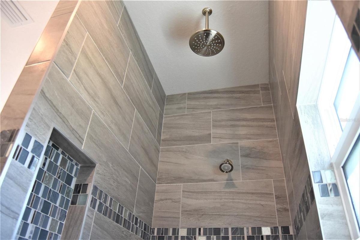 Stunning tile work and high ceilings
