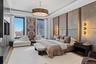 Bedroom with a tray ceiling