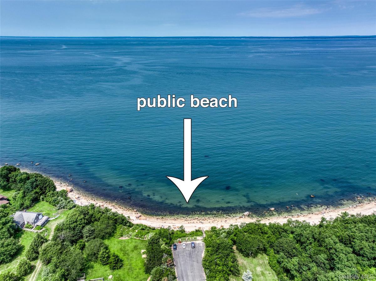 public sound beach at end of the road