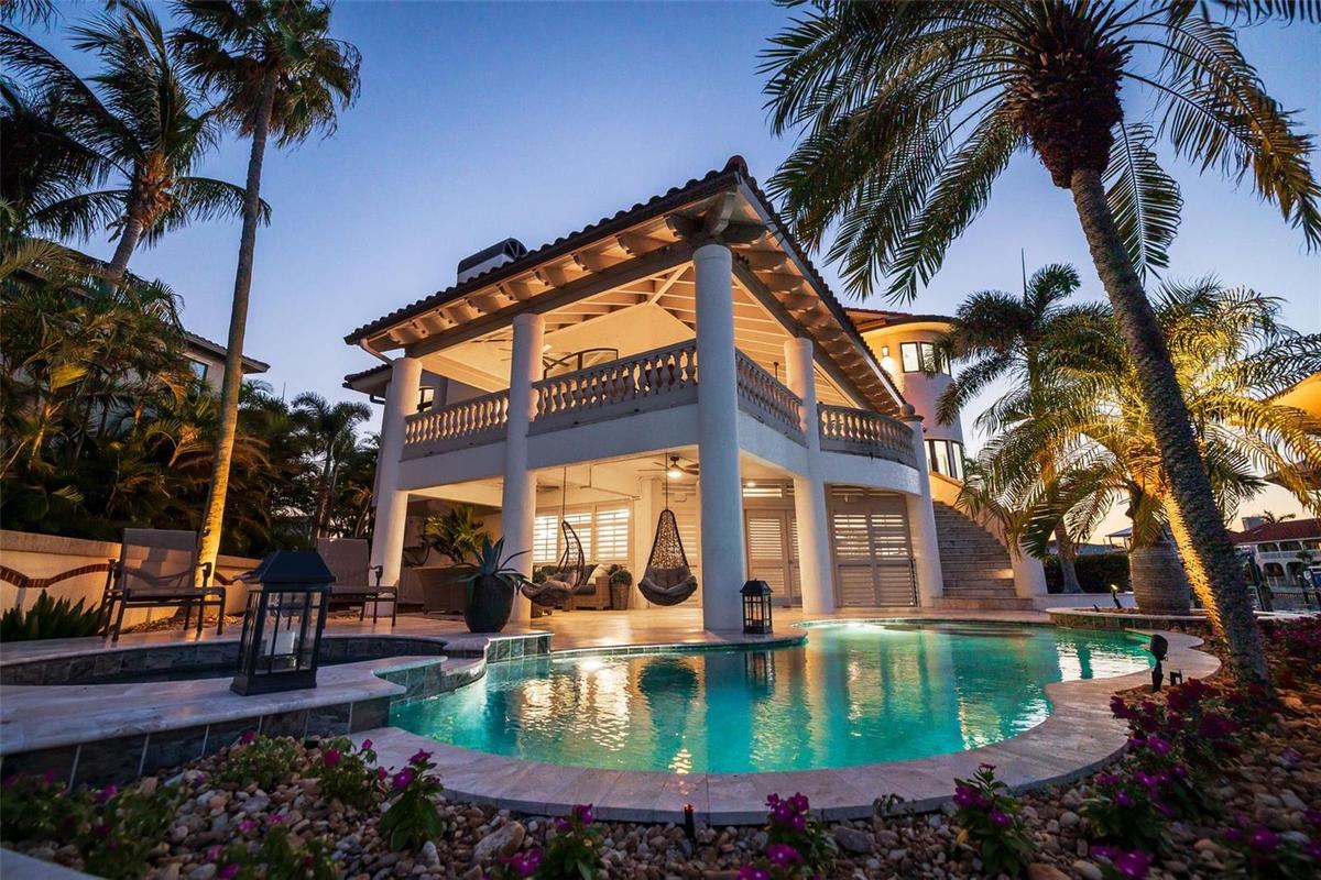 Pool view offers stunning open water views of Tampa Bay and serene privacy