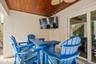 Poolside bar and TV area