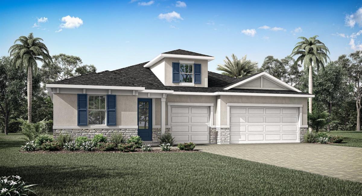 Meadowlark Landing - Glacier Bay Floorplan - Coastal Elevation - Architect's Rendering