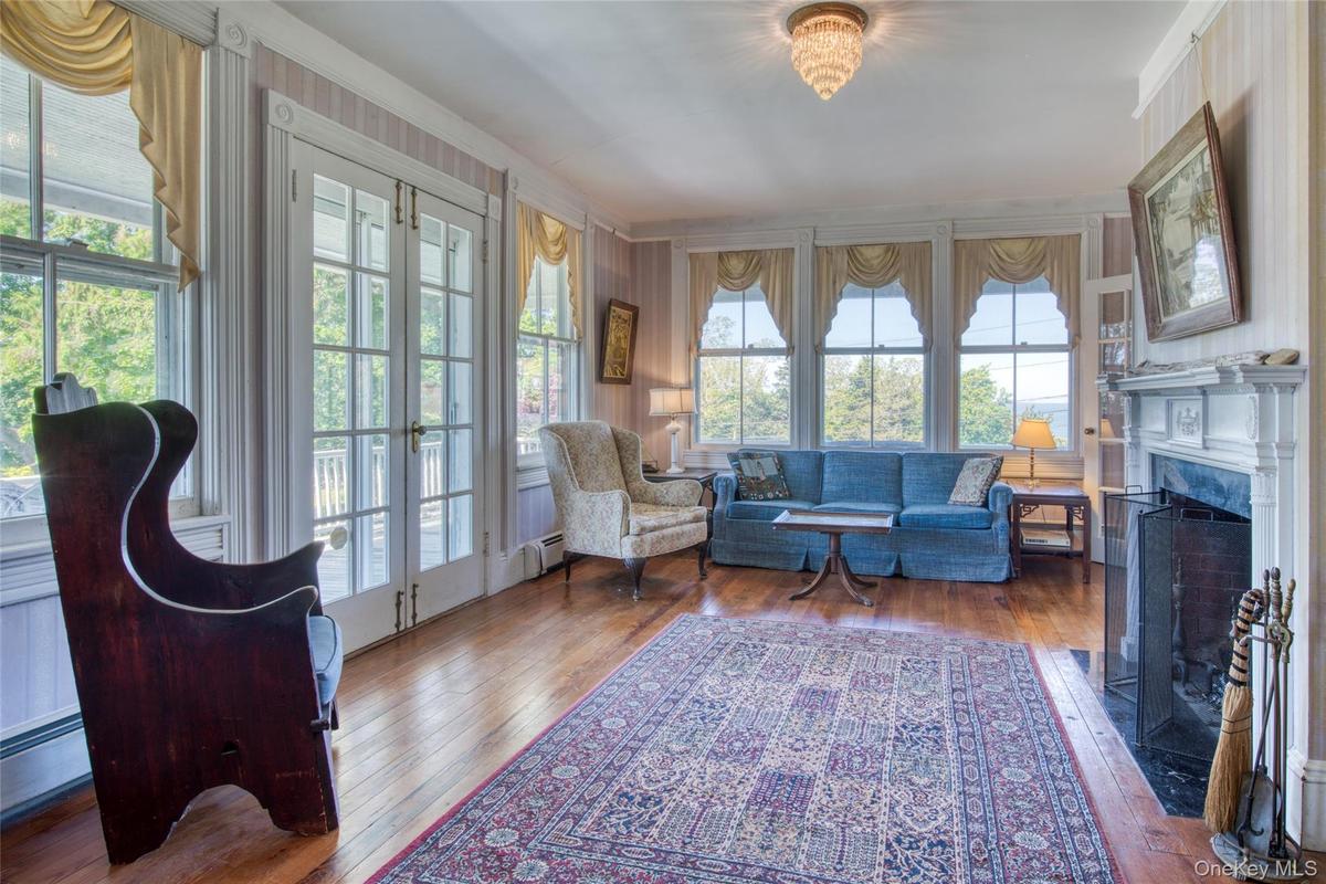 living room with fireplace