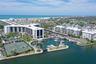 Aerial rear view of Harbor Towers & Marina