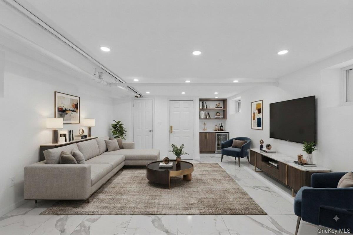virtually staged full finished basement