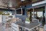 Covered patio with outdoor television