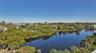 Aerial view of the peaceful lagoon running through the property.