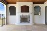 gas fireplace at lanai