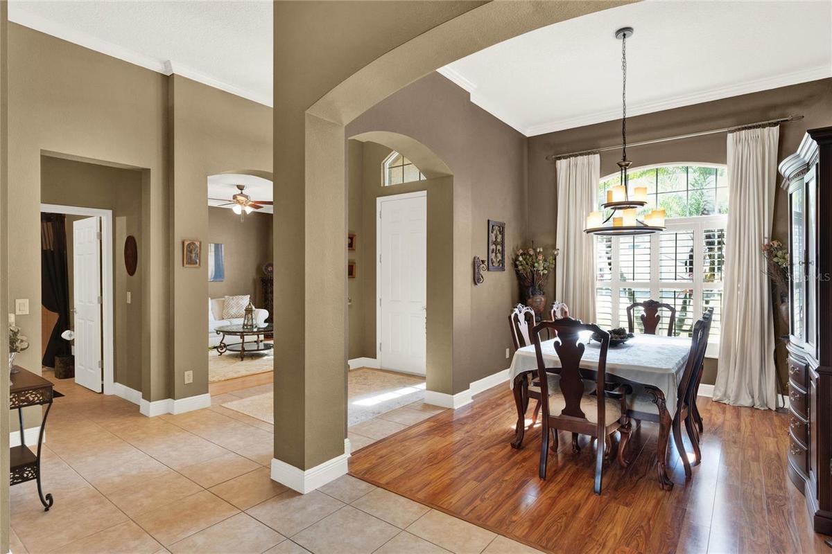 Entry and dining room